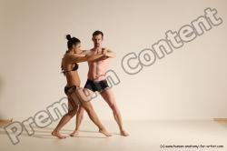 Underwear Woman - Man White Average Short Brown Dancing Dynamic poses Academic